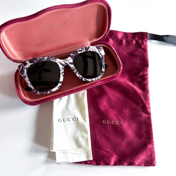 GUCCI Herbarium Floral Print 50mm Large Square Sunglasses main image 7